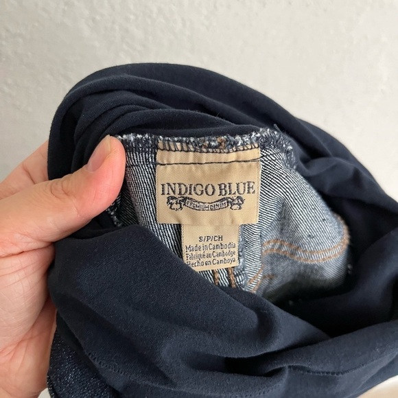 INDIGO Blue Maternity Woman Blue Straight Leg Pockets Jeans, Size Small - Picture 5 of 5